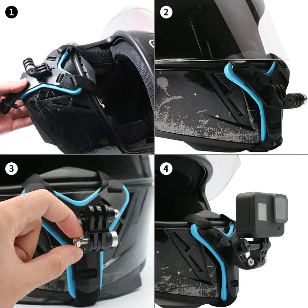Motorcycle Helmet Chin Strap Mount For Gopro Hero 10 9 8 7 6 5 Dji O