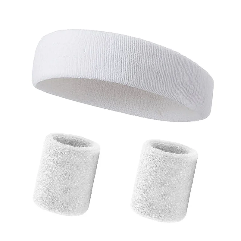 3PCs/set Mens Sports headband Sweatband Stretch Elastic Outdoor Sport Sweat Headband Wristband Women Gym Running Tennis Headwrap