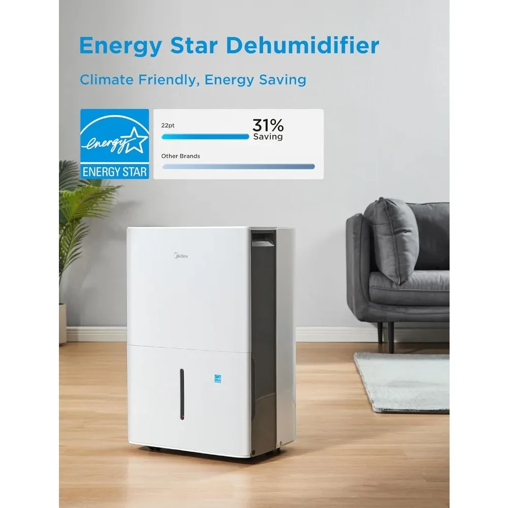 1,500 Sq. Ft. Energy Star Certified Dehumidifier With Reusable Air Filter 22 Pint - Ideal For Basements 6