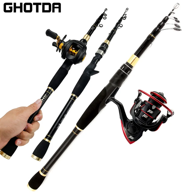 Spinning Fishing Rod Reel Set 1.6m-2.4m Carbon Spin/casting Rods Baitcaster  Reels Max Drag 8kg/15kg Lure Fishing for Bass Pike - AliExpress