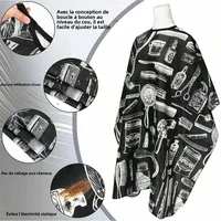 WANMEI – ensemble de cape de barbier pour Salon de coiffure, cape de styliste avec boucle réglable, brosse de dépoussiérage et peigne, outil de Salon de coiffure 2