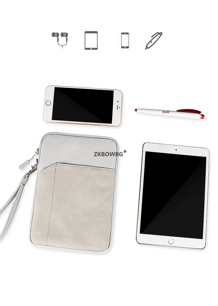 Multi-Color Universal Zipper Pouch for 7.8 Tablets and E-Readers