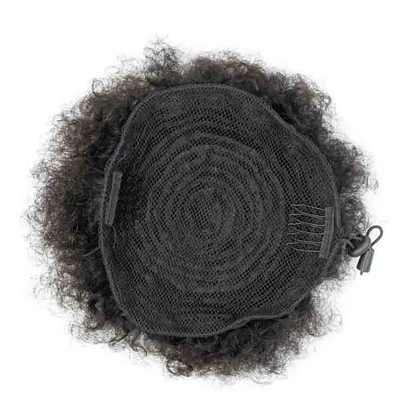 African Curly Ponytail Hair Bun Human Hair Wig African Fluffy Drawstring Curly Ponytail Human Suitable For Women