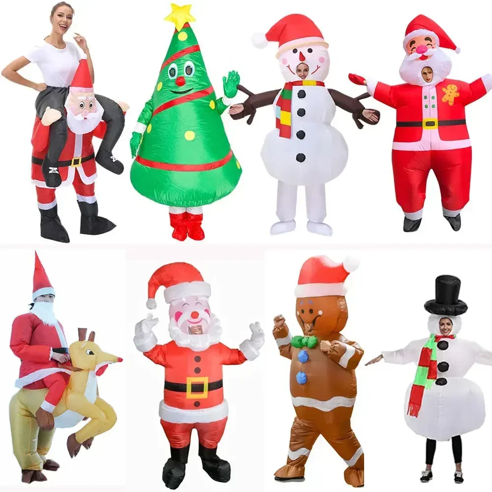 

Halloween Cosplay Mascot Funny Inflatable Costume Santa Claus Christmas Snowman Tree Christmas Carnival Party