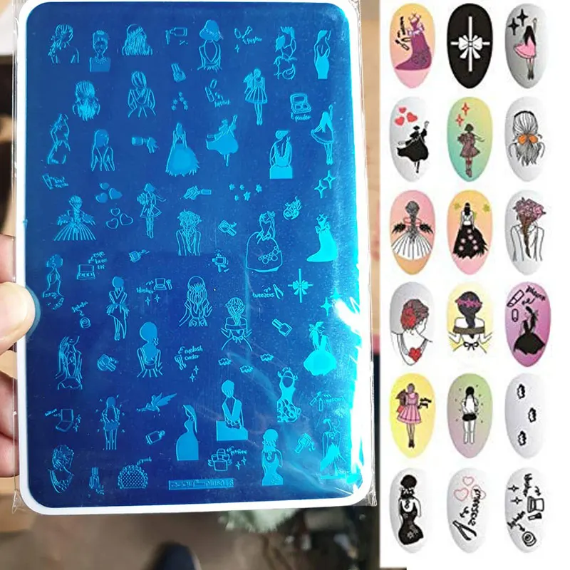 

14.5X10cm 80 Style Fairy Tale Princess Nail Stamping Plates Young Girl Design Nail Stamping Plate Princess Nail Stamper Template