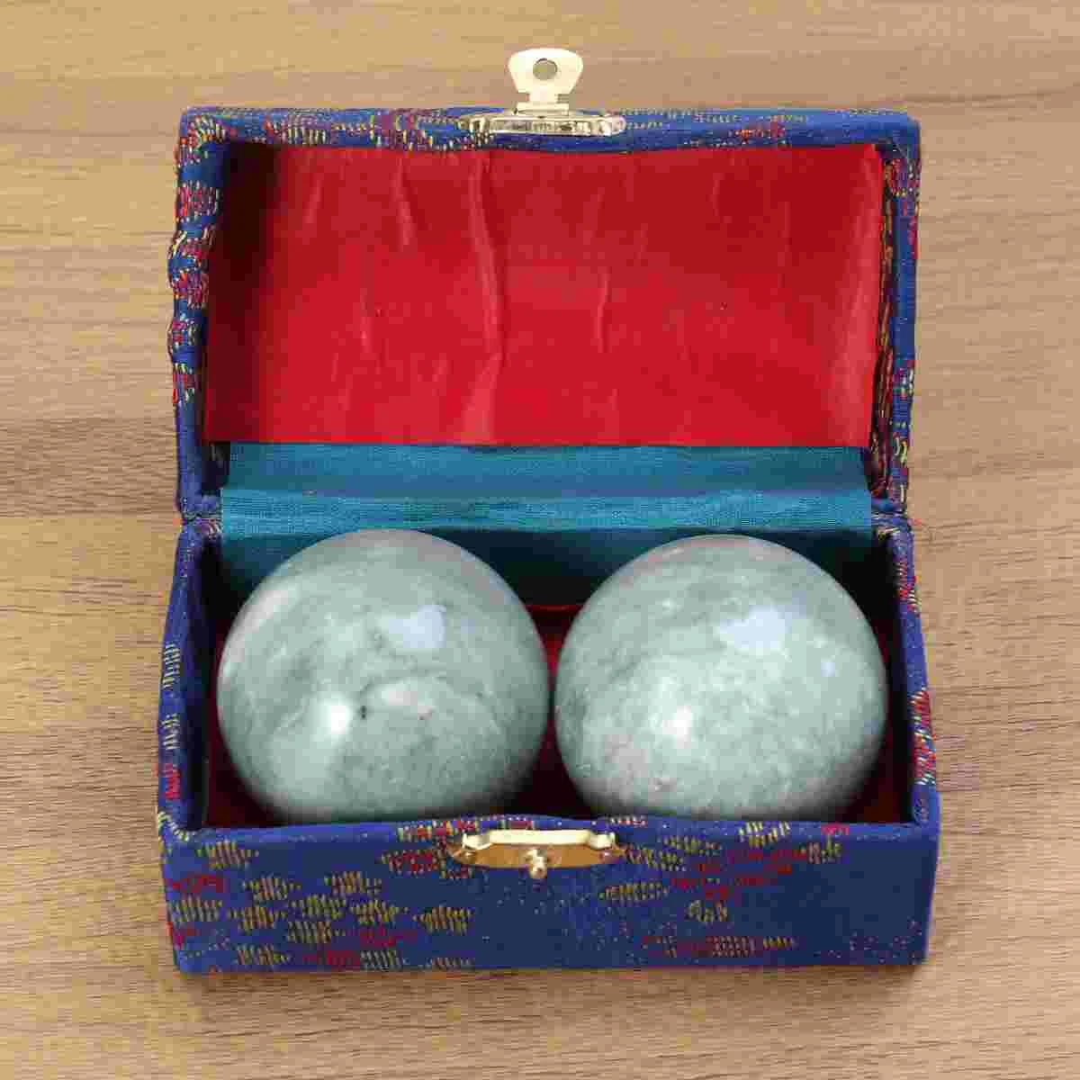 

2 Pcs Box-packed Massage Ball Marble Hand Roller Physical Balls (Green, Box Random Color)