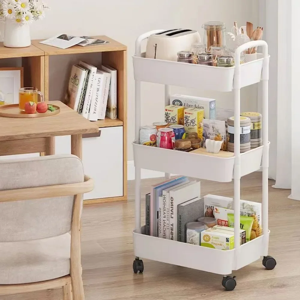 Bathroom Cart Kitchen Organizers Storage Rack Household Mobile Storage Rack Trolley Multifunctional Multi Storey Bookshelf