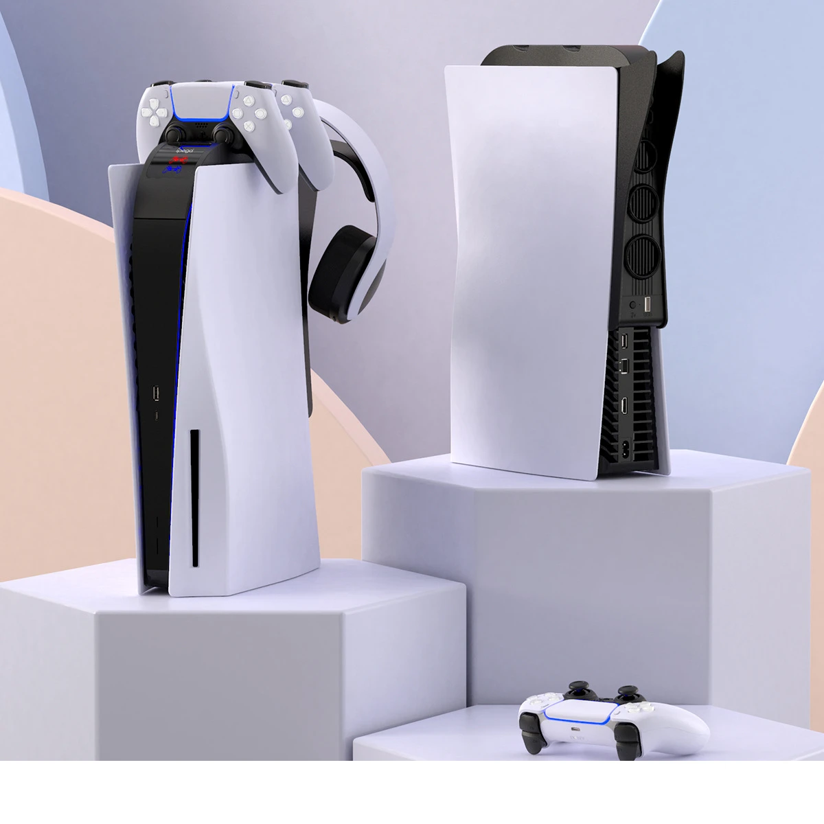 2 in 1 For PS5 Vertical Cooling Fan Dual Controller Charging Headphone hanger 3 Fan Station Charger for PS5 Accessories