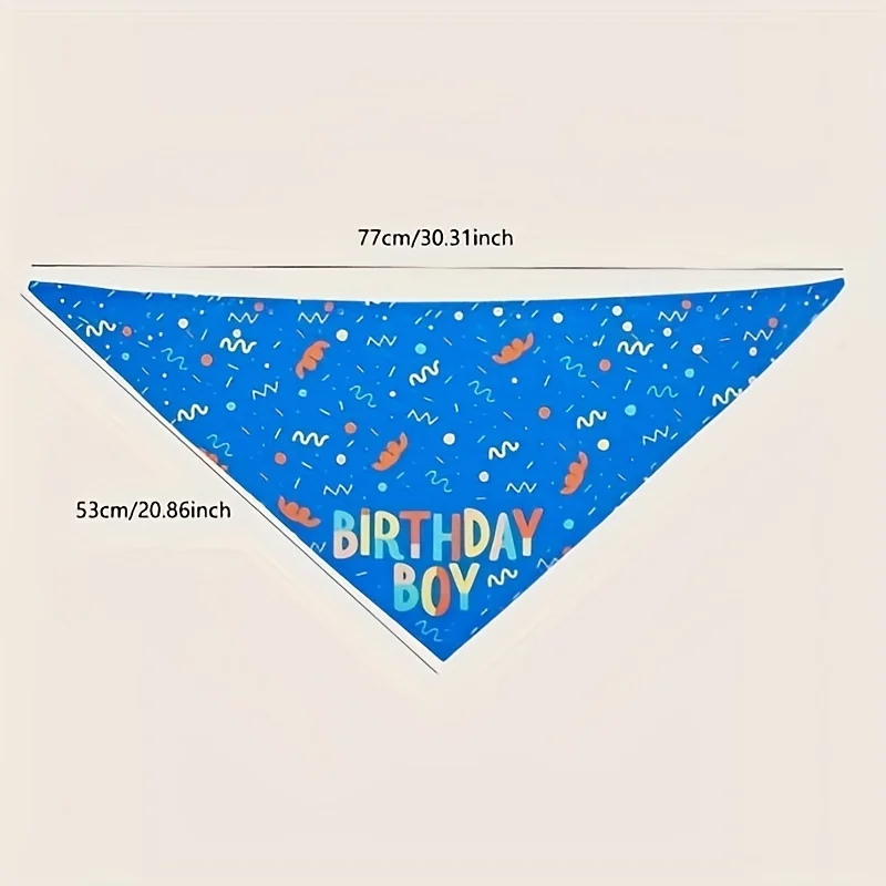1pc Pet Birthday Triangle Towel, Dog Saliva Towel, Dog Scarf For Birthday Party Decoration
