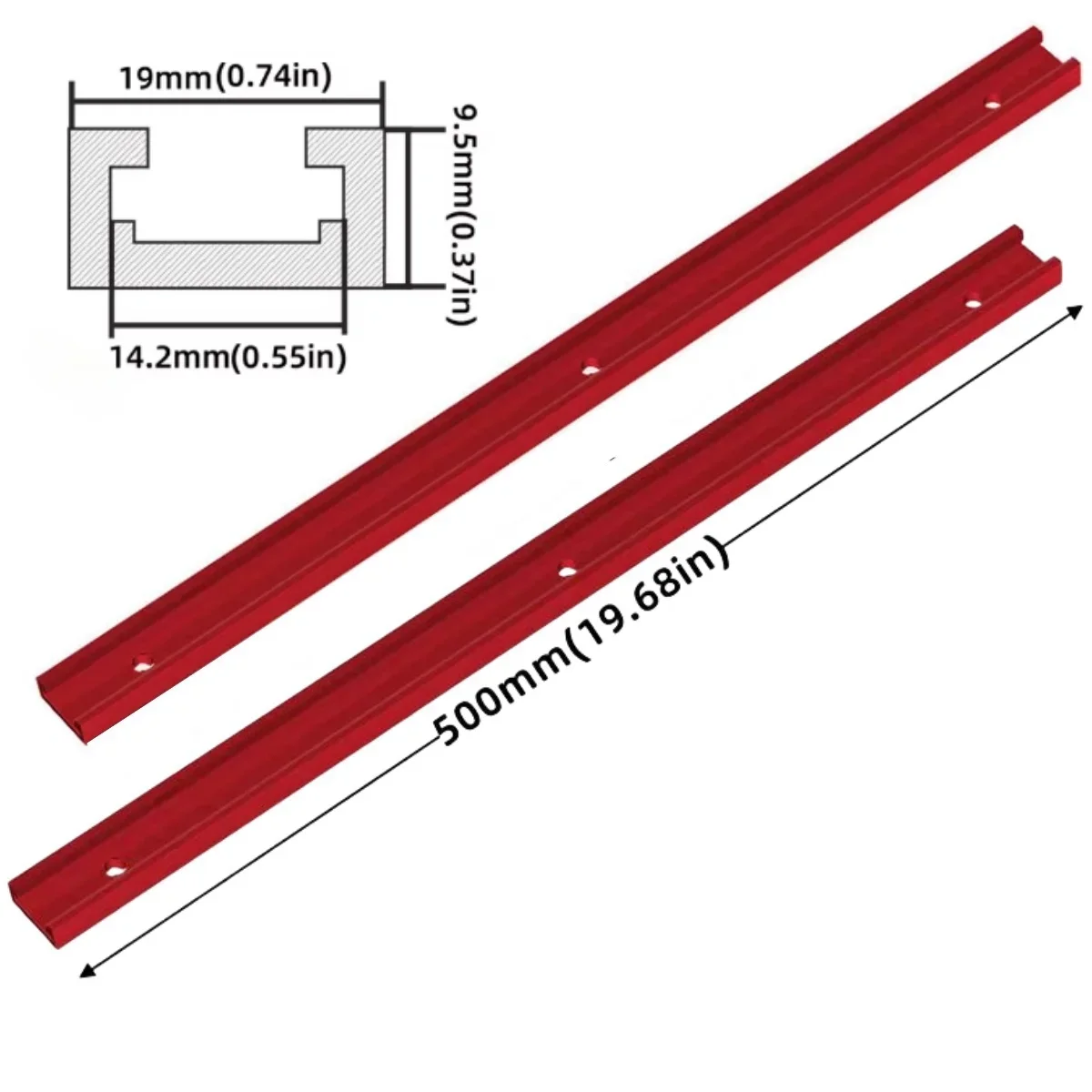 2 Stücke 19/30 Typ Tracks T Slot Gehrung Jig Werkzeug für Holzbearbeitung Router Tisch, Aluminiumlegierung Gehrungsschiene Jig Vorrichtung Schiene Jig Werkzeug – Detail 10
