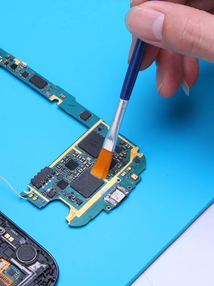 5 teile/los Weiche Nylon Reinigung Pinsel Kunststoff Griff BGA Löten Flux Paste Pinsel für Handy Motherboard PCB Reparatur Werkzeuge – Detail 5
