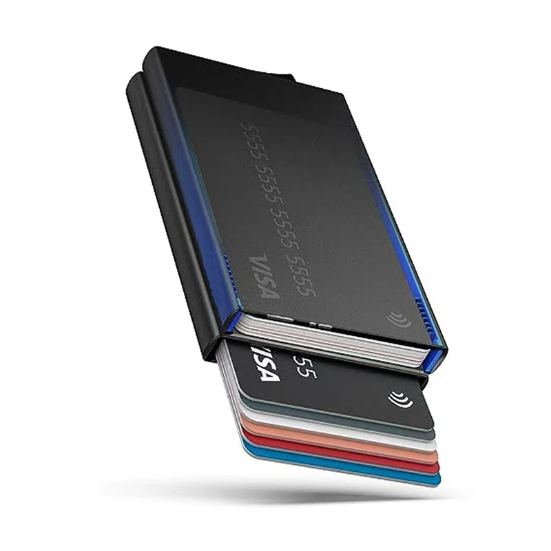Rfid Credit Card Holder Metal Thin Slim Smart Wallet Men Wallets Pop Up Minimalist Small Black Purse Walets for Men