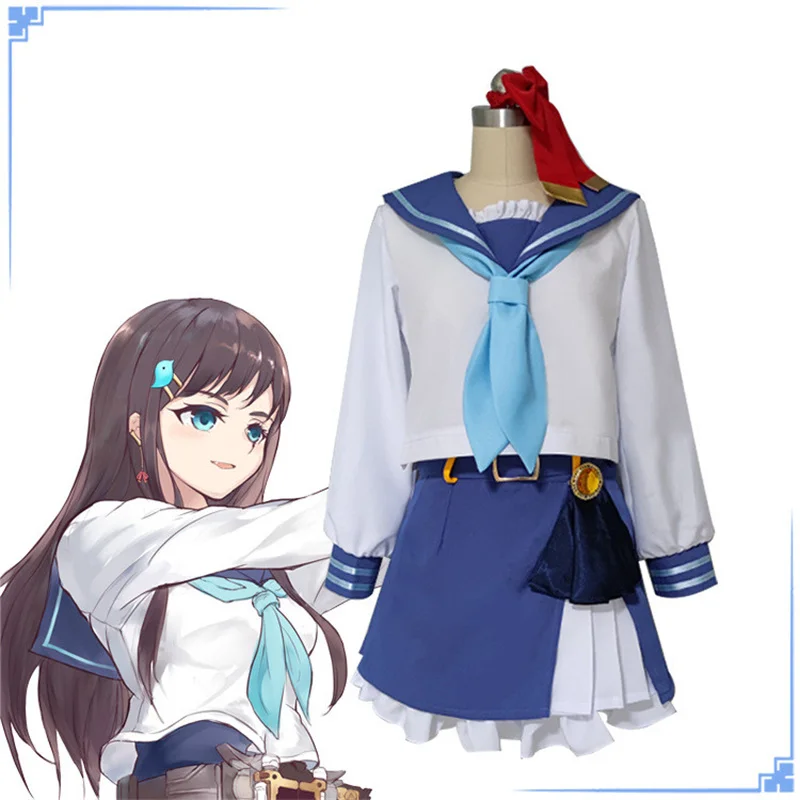 

Anime Virtual YouTuber Vtuber Kyouka Obamama Cosplay Costume Overidea JK Japanese School Uniform Woman Kawaii Party Sailor Suit