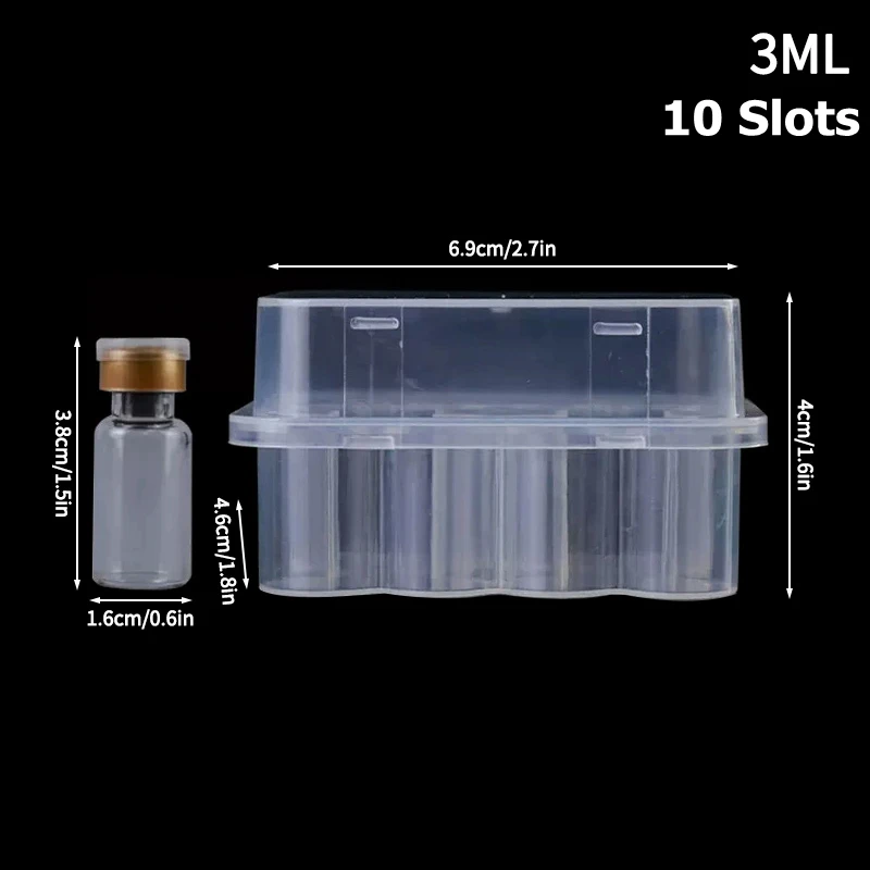 3/5/7/10ML 바이알 보관함 2/10/24 그리드 펩타이드 냉동 튜브 컨테이너 냉장고 정리함 플라스틱 3ml 바이알 박스 적층 가능