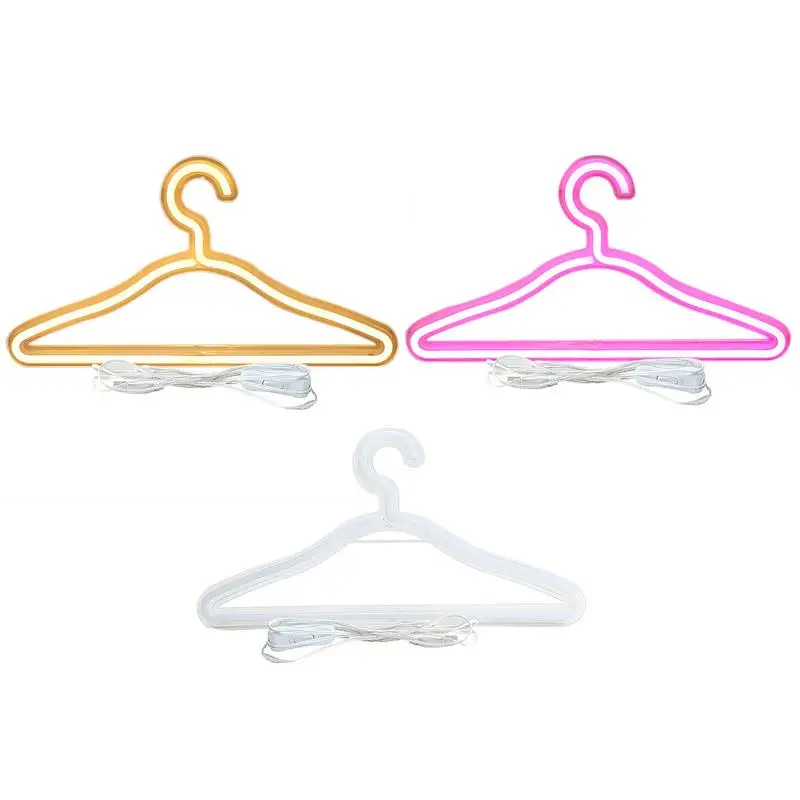 LED Neon Clothes Hanger with Switch and Lights