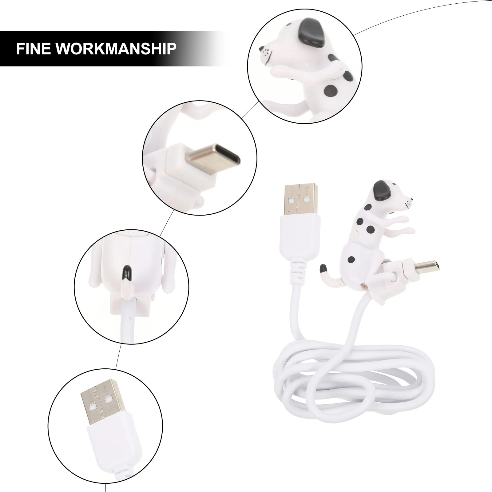 Portable Phone Adapter Creative Puppy Charging Cable Durable USB Cable Computer Accessories Type C Data Line Office Supply