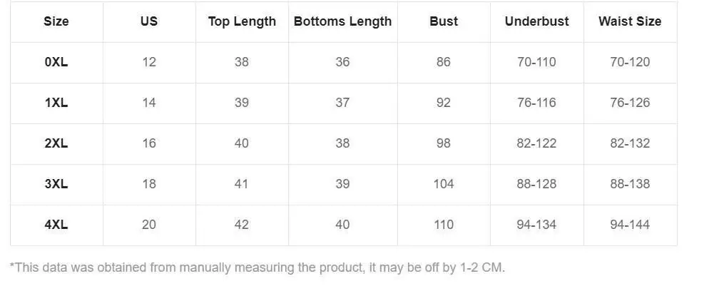 size chart for aquabloom