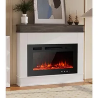 Electric Fireplace Inserts Freestanding Heater for The Living Room Floating Fireplace with 12 LED Colors with Logset and Stones 1