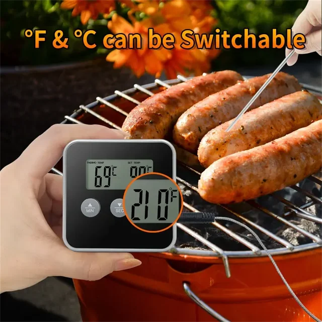 Digital Meat Thermometer with Attachable, oven safe, extension probe