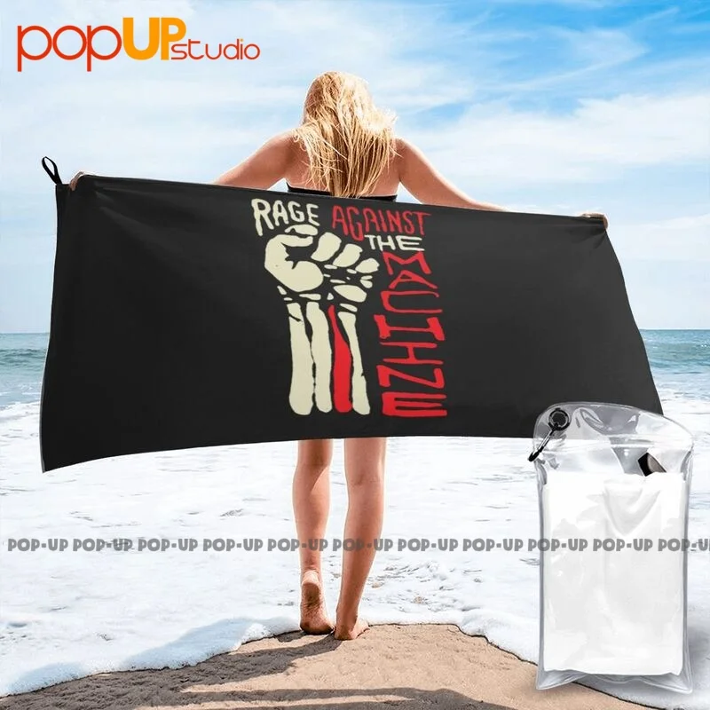 Retro Rage Against The Machine Band Hand Up Quick Dry Towel New Bathrobe Microfiber Personalized