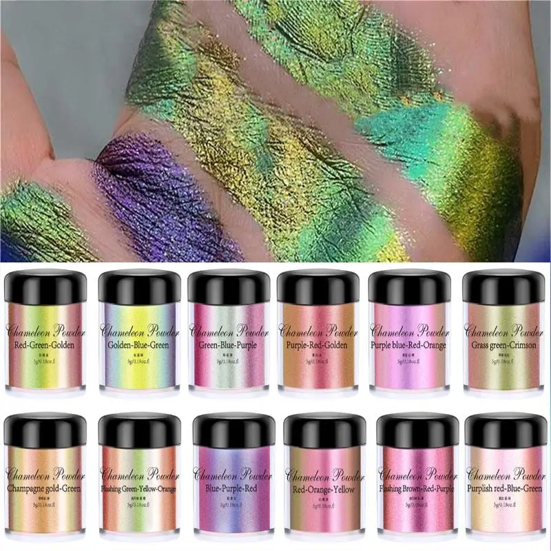 

5g/бутылка, Порошок Хамелеон, пигмент, искусство ногтей, принадлежности для изготовления украшений, волшебный жемчужный порошок, краситель, краситель, пигмент