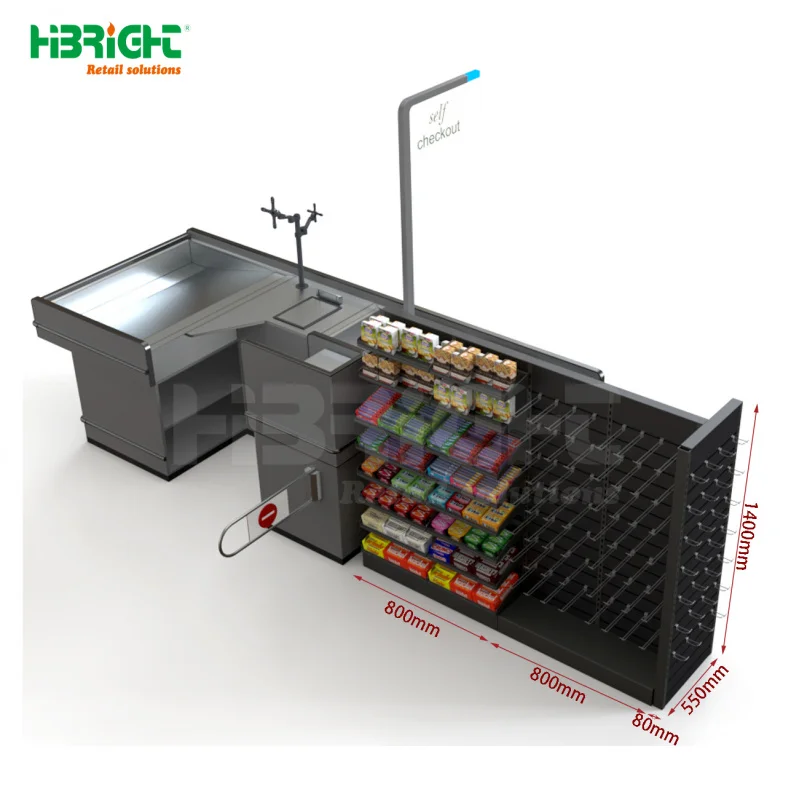 맞춤형 하이브라이트 소매 식료품점 계산대 자동 결제 카운터 LED 포함