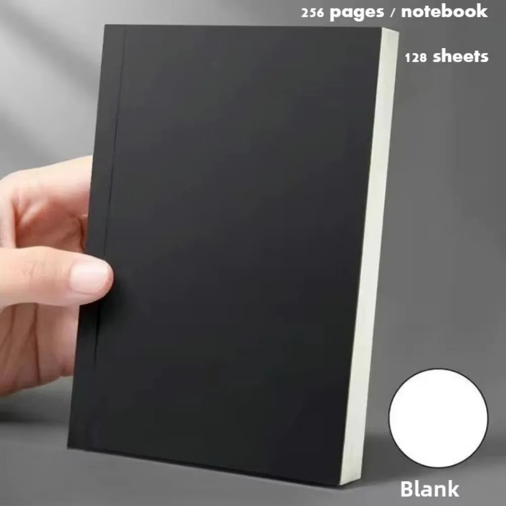 Neues Taschen-A6-Notizbuch 256 Seiten 128 Blatt Verstärktes Kleines Notizbuch Liniert Blanko Kariert Kraftpapier-Umschlag Notizheft – Detail 6