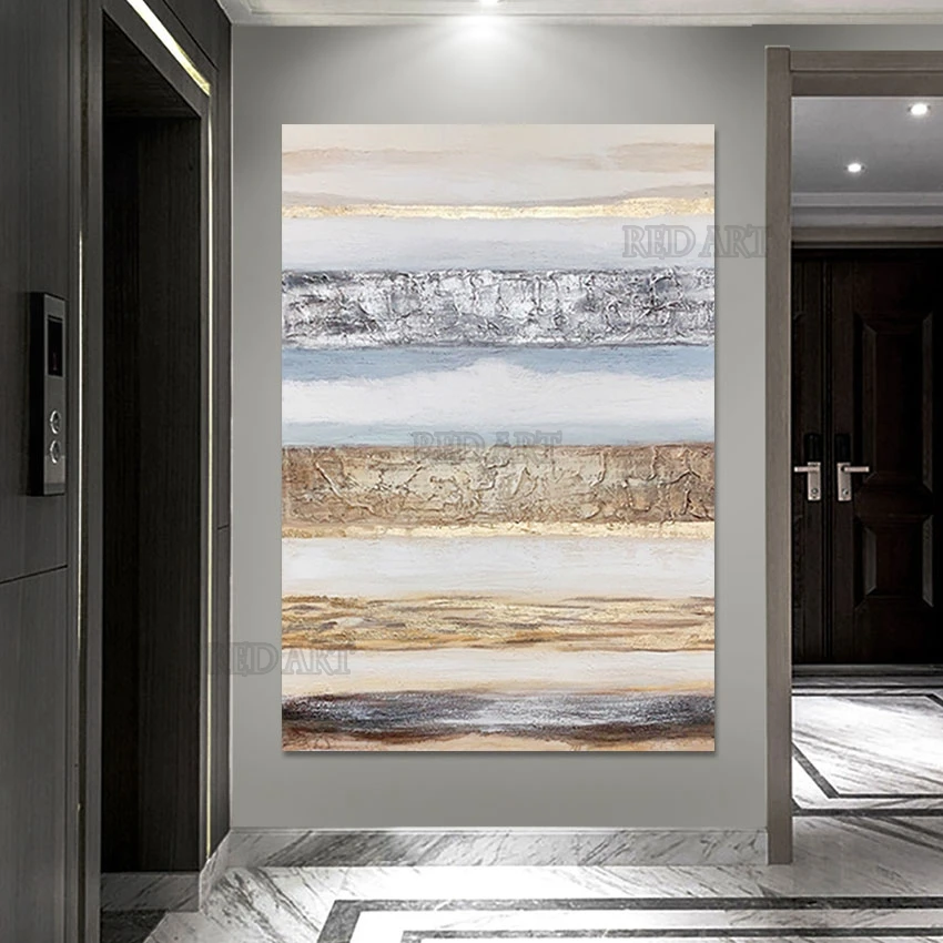

Large Size Abstract Gold Acrylic Design, Hand Painted Frameless Oil Painting, Wall Picture, Canvas Art, Hotel Showpieces Artwork