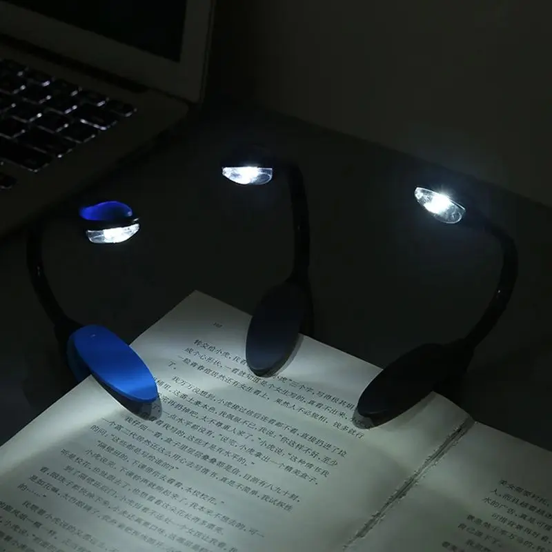 LED Book Light Portable Flexible Clip-On Type Bright Reading Lamp Bedroom Mini