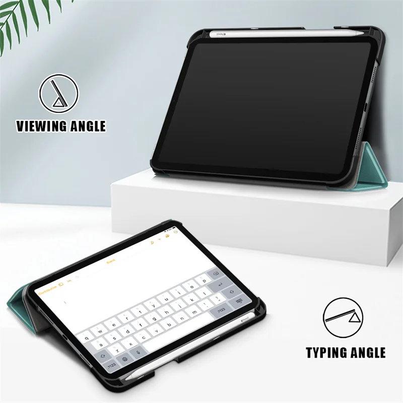 Trifold PU Leather Stand Magnetic Cover with Pen Holder