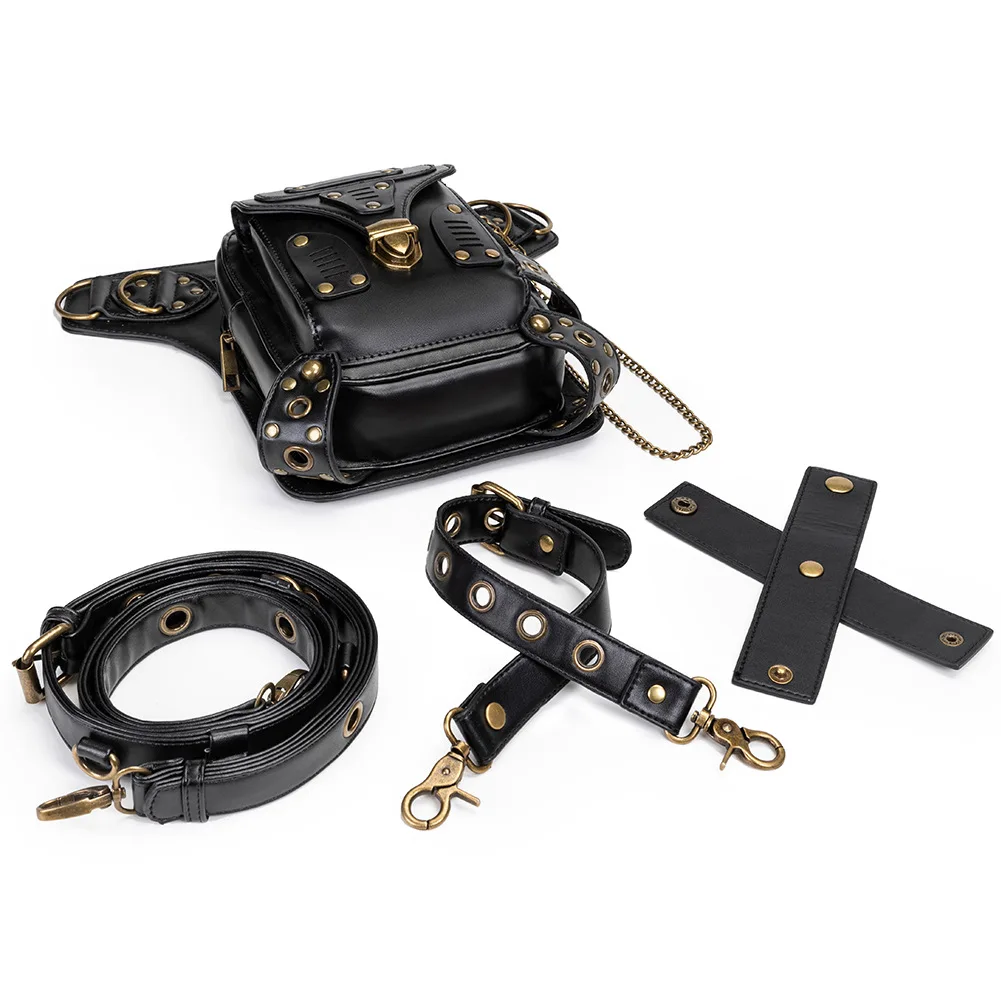 

Women Bag Steampunk Retro Motorcycle Bag Women's Single Shoulder Messenger Bag Waist Bag Fanny Pack Belt Bag Chest Bag Purse