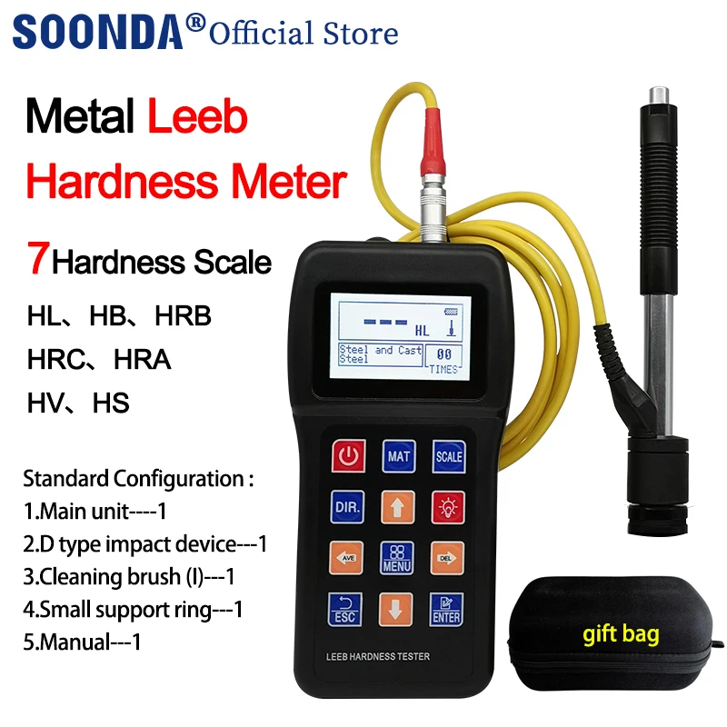 Professional Portable Digital Leeb Hardness Tester For Metal Stainless Steel Copper Aluminum HL HB HRB HRC HRA