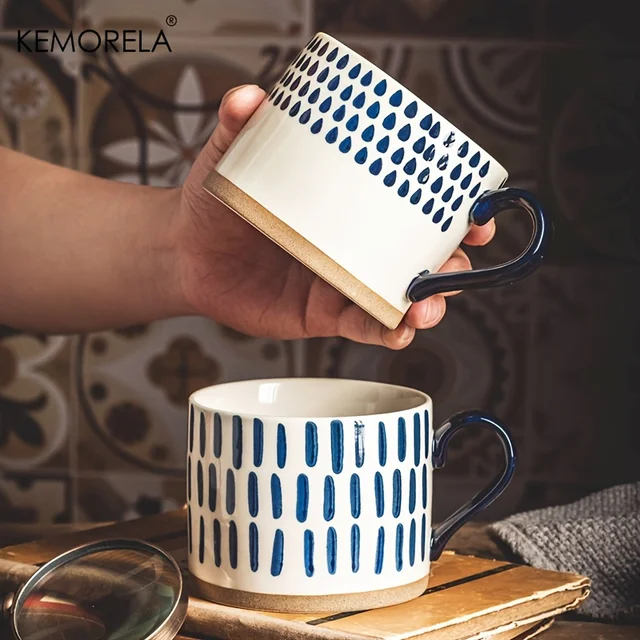 KEMORELA 1PC Japanese Ceramic Cup Coffee Milk oatmeal Breakfast Cups Mug Cups Teacup Water Cup Drinkware Office Home Water Cup