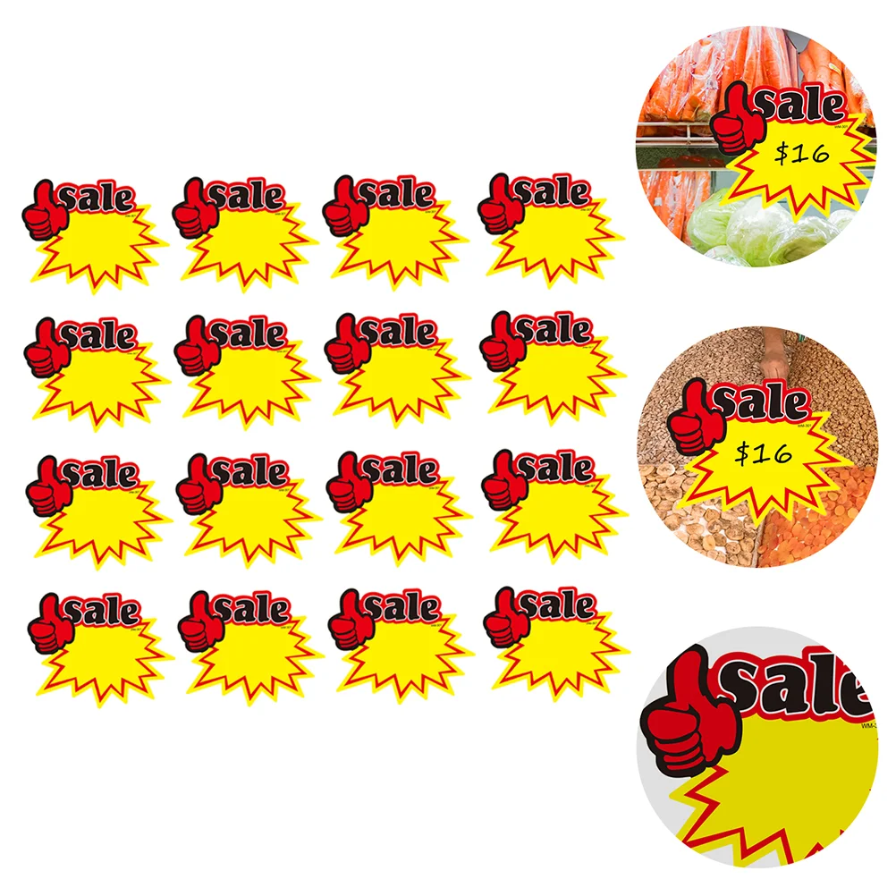 

50 Pcs Emblems Commodity Price Tag Advertising Stickers Promotional Shop Tags Mark Signs