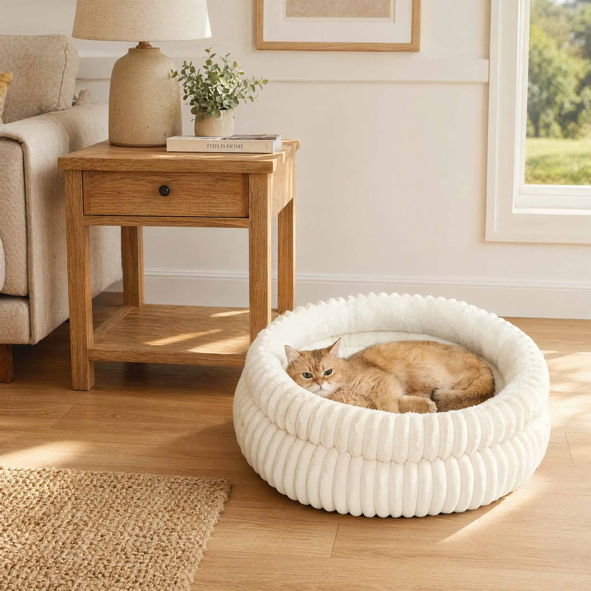 Cuccia rotonda e morbida per cani e gatti letto accogliente_voghion.com