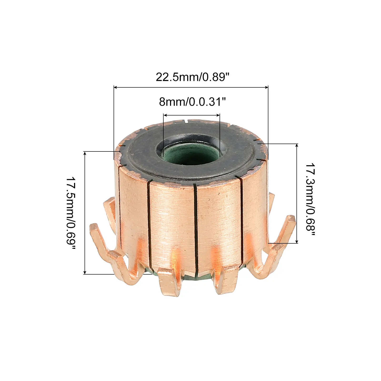 GANCIO RAME TIPO Motore Elettrico Comunicatore 12P Denti 23x10x17(18)mm