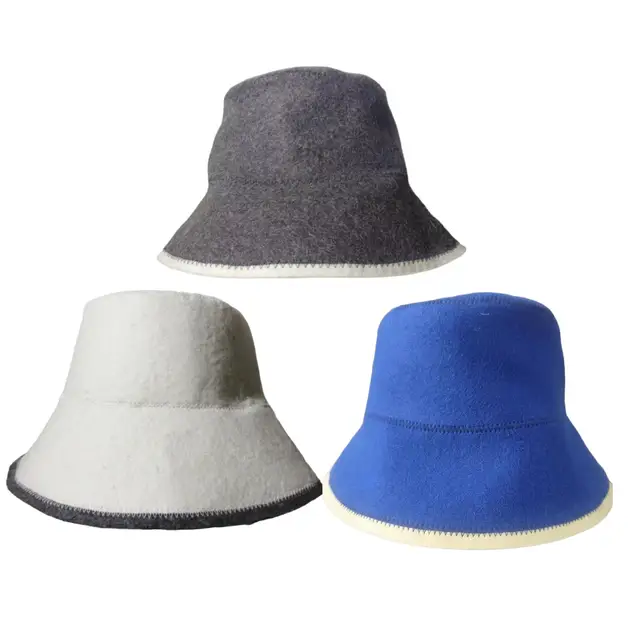 อุปกรณ์เสริมสำหรับซาวน่า หมวกคลุมผมกันความร้อน ดีไซน์ทันสมัย สำหรับห้องอาบน้ำ ห้องอบไอน้ำ สปา สำหรับผู้ชายและผู้หญิง 1