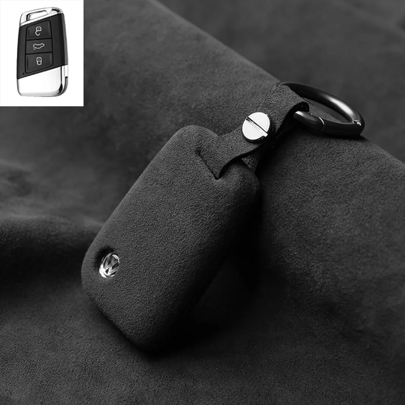 가죽 알칸타라 자동차 키 케이스 커버 쉘, 폭스바겐 골프 7 MK7 티구안 MK2, 아테카 레온 FR 이비자 스코다 옥타비아 코디아크용