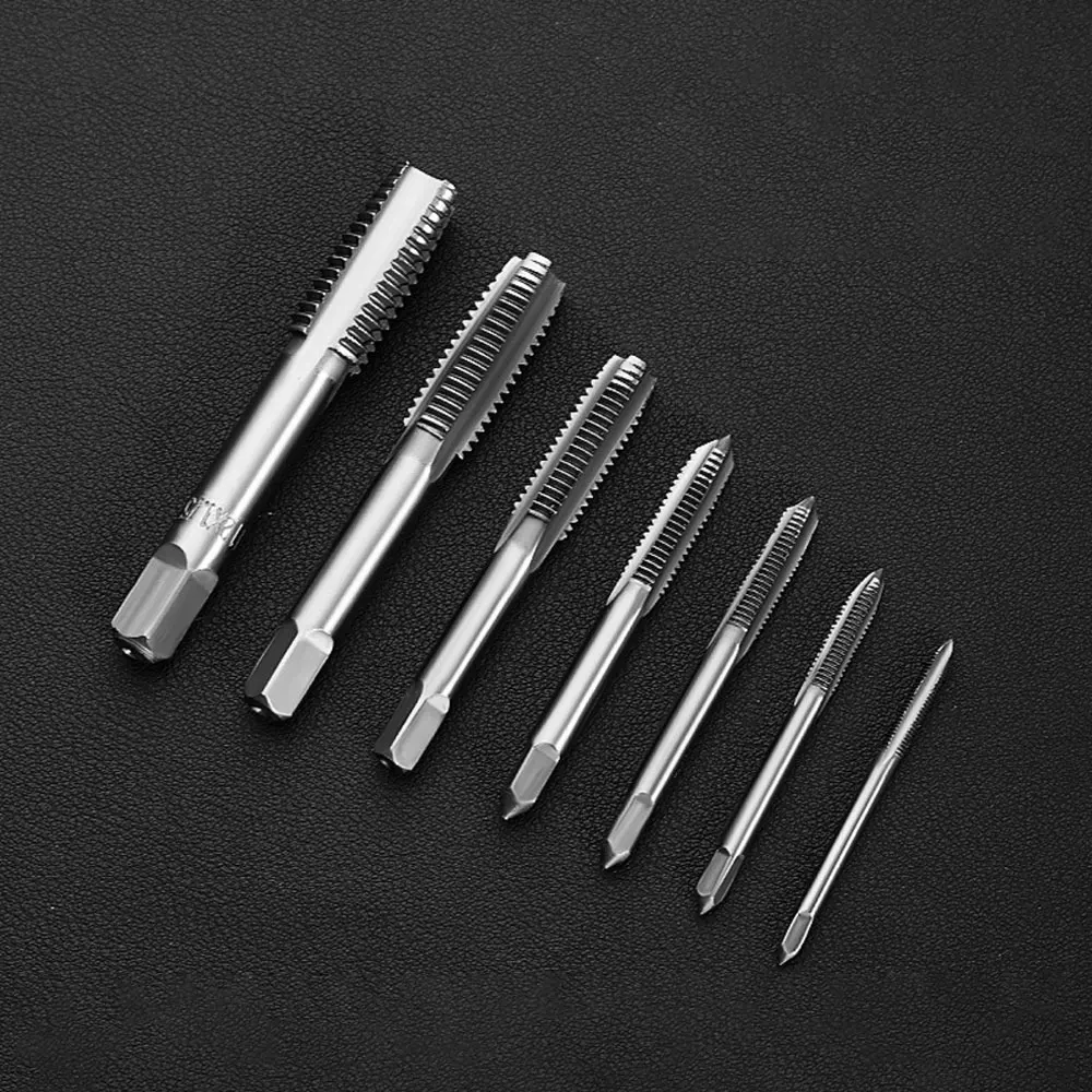Screw Tap Bearing Steel Taper Hand Spiral Point Straight Fluted 5PCS/7PCS M3/M4/M5/M6/M8/M10/M12