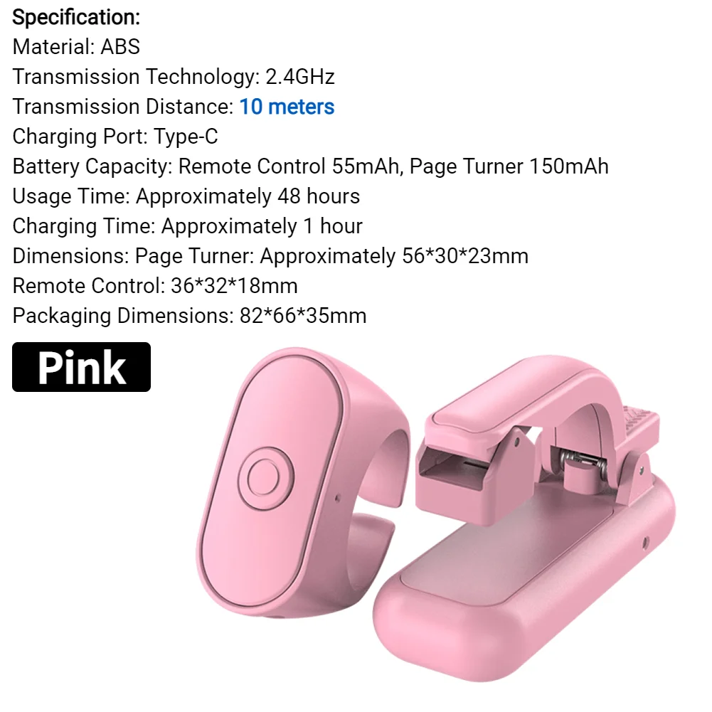 Wireless RF Remote Control Page Turner for E-Readers and Social Media