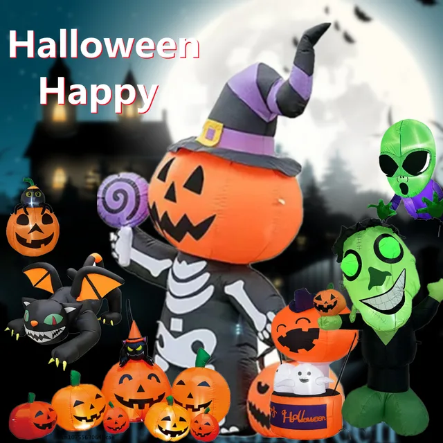 Halloween Inflatable Terror Decoration Courtyard Prop Built-in LED Lights Inflatable Model Outdoor Ornament Party Garden Decor 1
