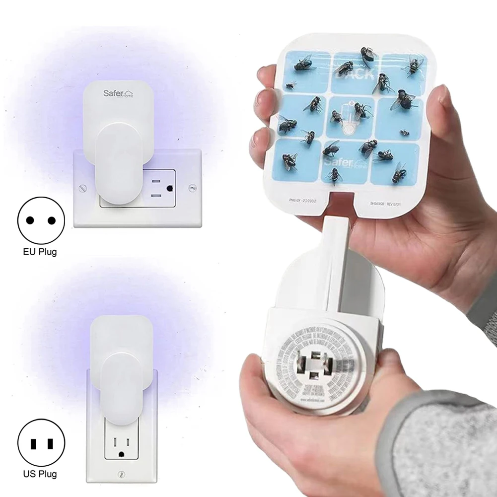 끈끈한 모기 램프 세트, 곤충 트랩 킬러 라이트, 끈끈한 패드 2 개 포함, 모기 트랩 플라이 캐처, 실내 가정 사무실용 Gnat 트랩