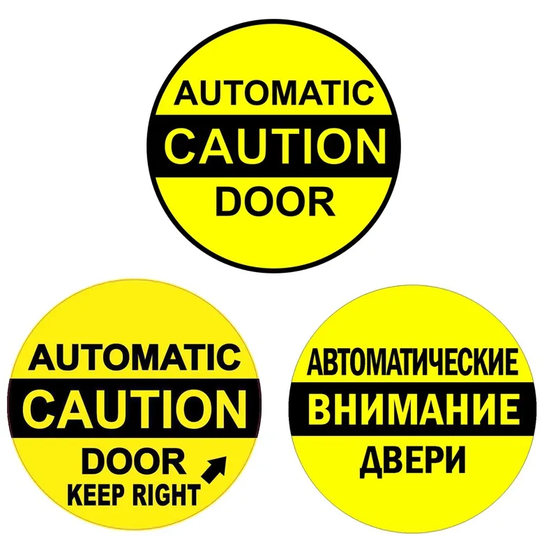 Tri miskhi KCS006 Caution Automatic Door Sticker Waterproof Decal PVC Decoration Door Living Room Wall sticker