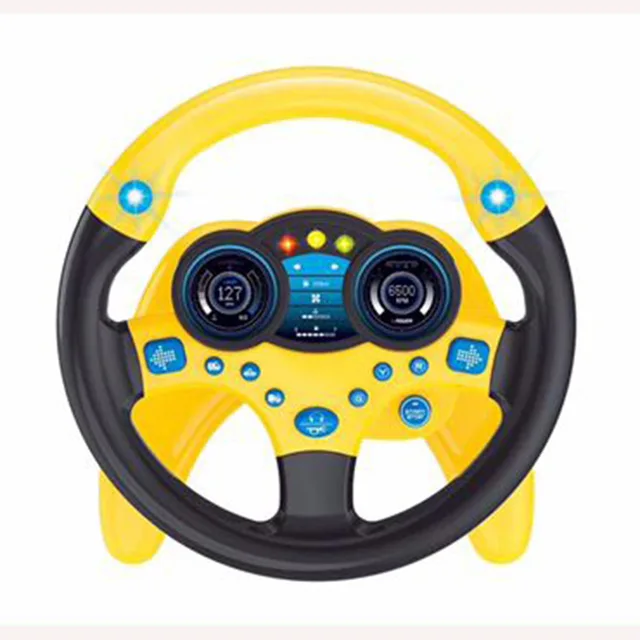 Cute Children Steering Wheel Toy With Light Simulation Driving Sound Music Funny Educational Baby Electronic Travel Kids Toys 6