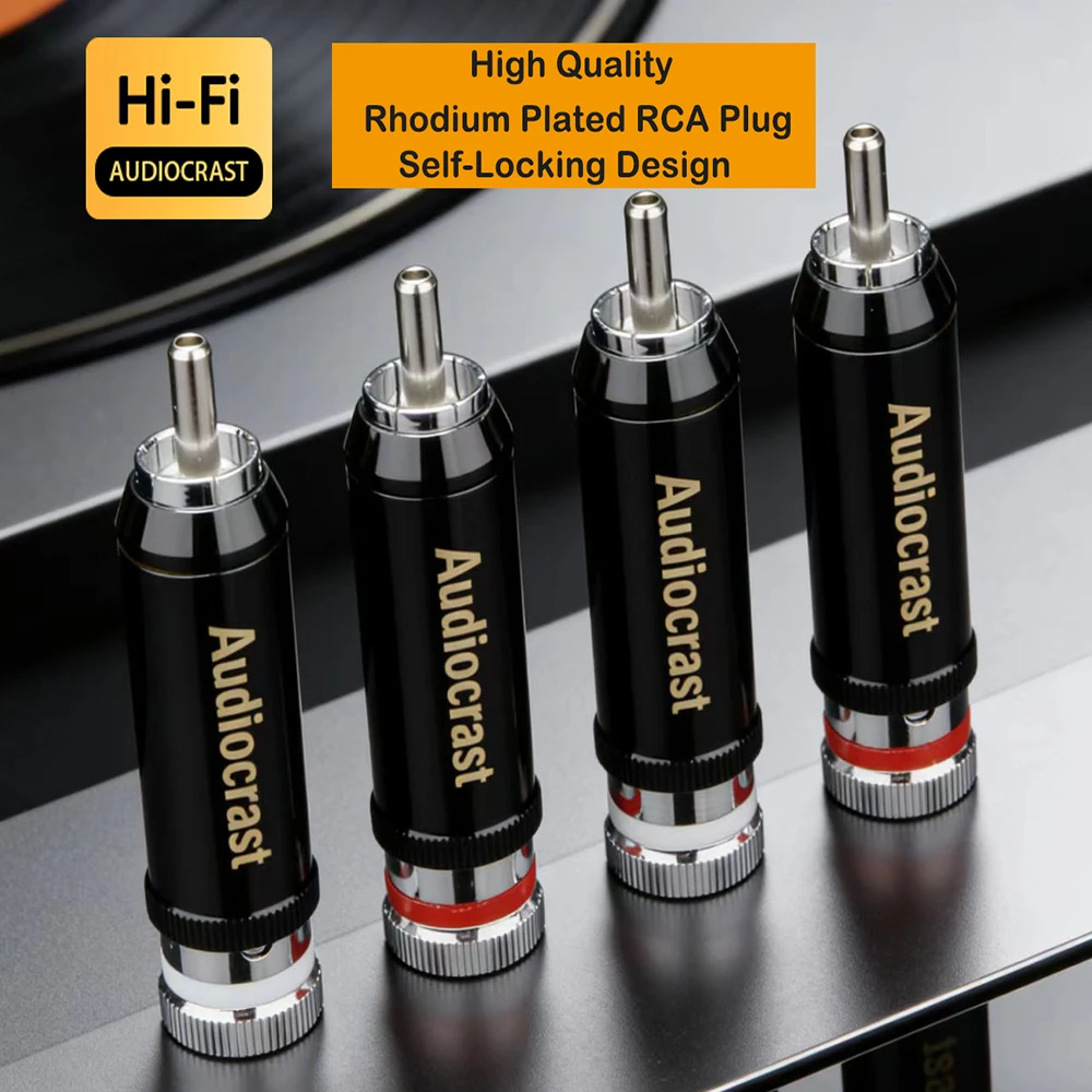 고급 HIFI 로듐 도금 RCA 플러그: 오디오파일을 위한 Audiocrast의 고음질 커넥터
