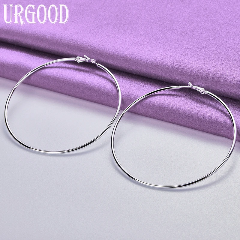 

925 Sterling Silver Exquisite And Simple Circle Advanced Earrings For Women Party Engagement Wedding Fashion Jewelry Gift