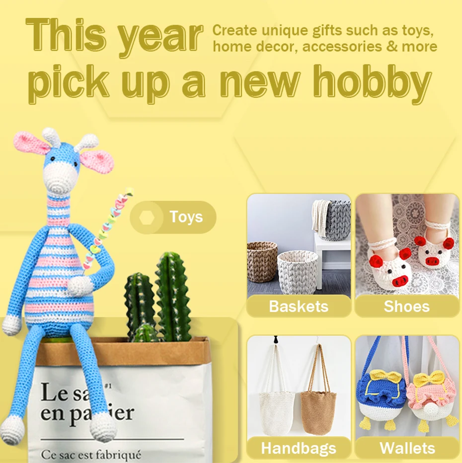 Häkeln Haken Kit - 8 Stück Set Häkeln Nadeln mit Weichen, ergonomische Gummi Griffe-Stricken & Häkeln Liefert für Anfänger – Detail 5