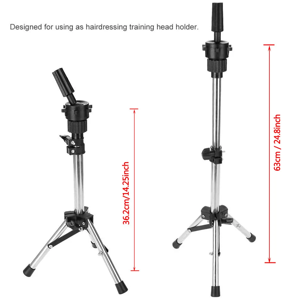 Adjustable Wig Stand Tripod Holder For Wig Making Hairdressing Training Mannequin  Head Wigs Stand Tripod Mini Wig Stand Holder