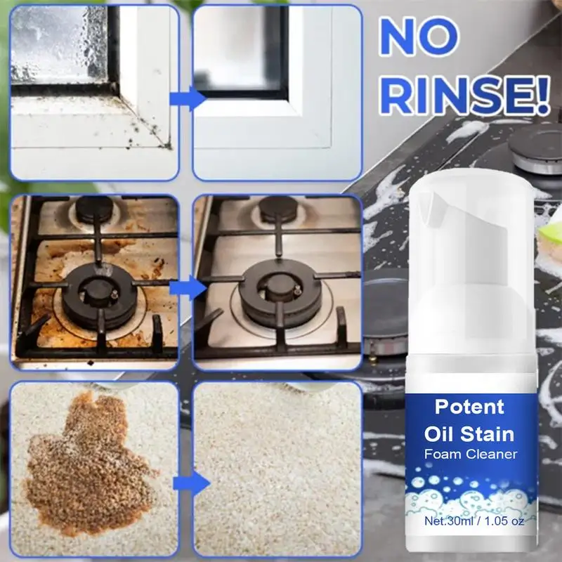 All Purpose Bubble Cleaner Foam Cleaner Spray 30ml Oil Stain Remover Glass Stovetop Cleaning Tool For Stoves