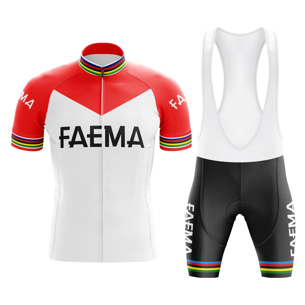 thumbnail image 1 of FAEMA-Conjunto de maillot de ciclismo retro para hombre, pantalones de manga corta para montar a caballo, maillot clásico de triatlón y ciclismo de montaña, 1 of 4